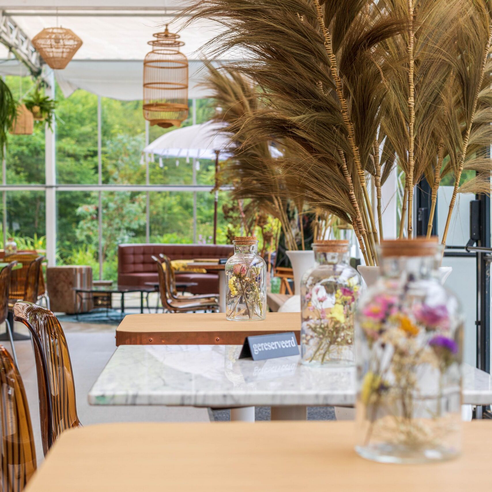 tafels droogbloemen restaurant villa ockenburgh kas westland